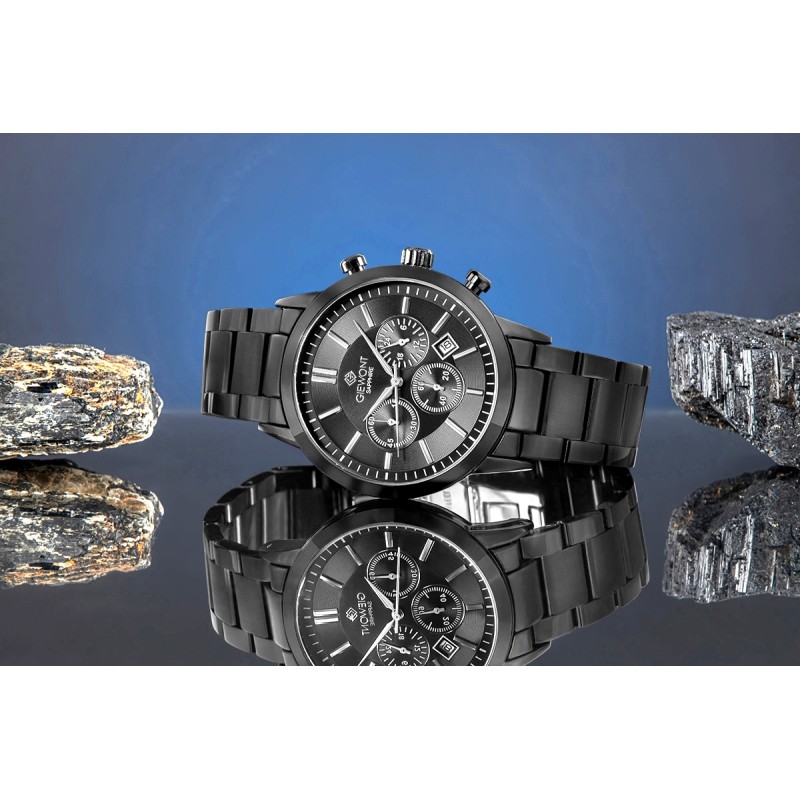 Zegarek Męski Giewont Chronograph Sapphire Czarny GW8510-B2