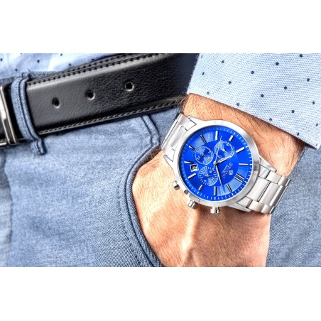 Zegarek Męski Giewont Chronograph Sapphire Srebrno Niebieski GW8510-B3
