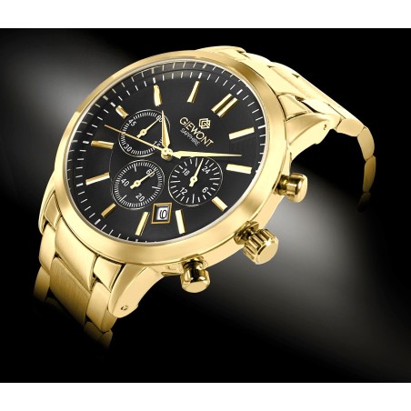 Zegarek Męski Giewont Chronograph Sapphire Złoto Czarny GW8510-B5