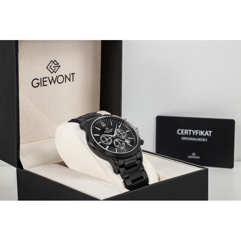 Zegarek Męski Giewont Chronograph Sapphire Czarny GW8510-B2