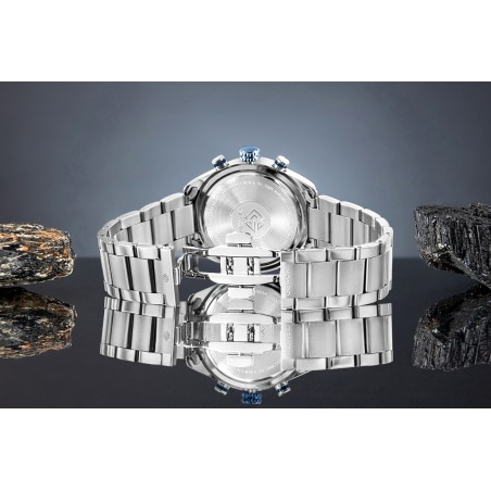 Zegarek Męski Giewont Chronograph Sapphire Srebrno Niebieski GW9580-B3