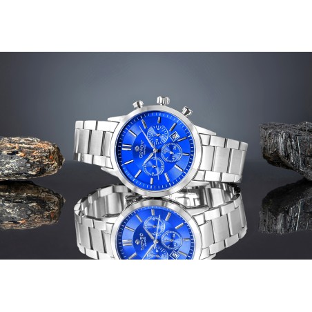 Zegarek Męski Giewont Chronograph Sapphire Srebrno Niebieski GW8510-B3