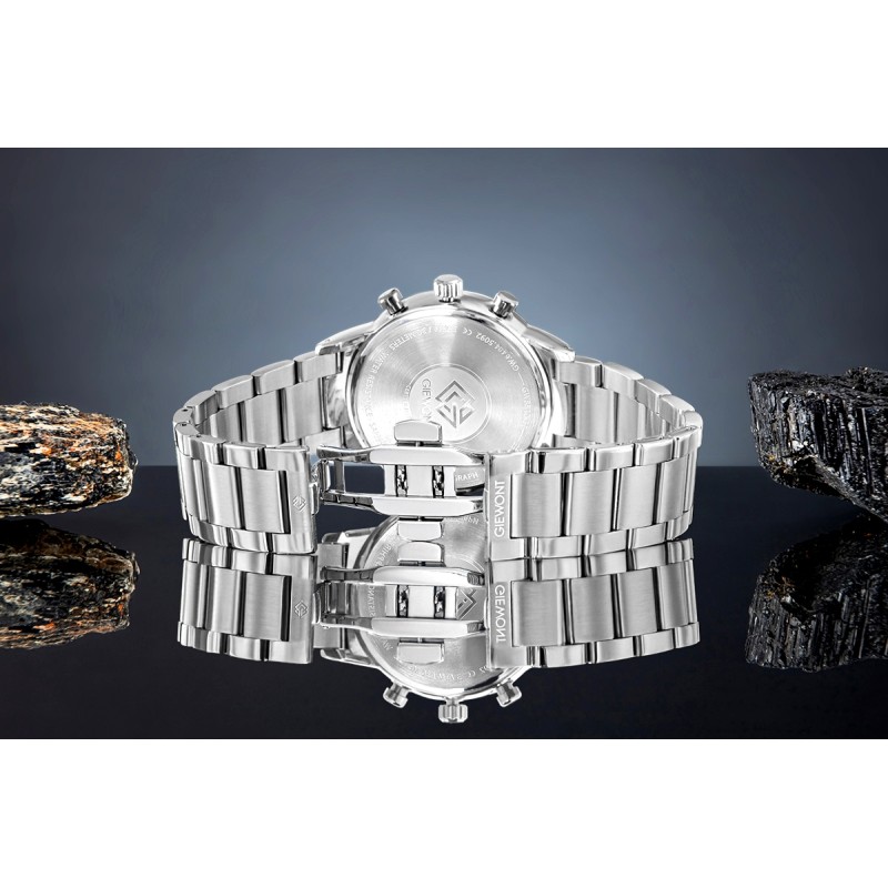 Zegarek Męski Giewont Chronograph Sapphire Srebrno Niebieski GW8510-B3