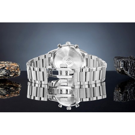 Zegarek Męski Giewont Chronograph Sapphire Srebrno Niebieski GW8510-B3