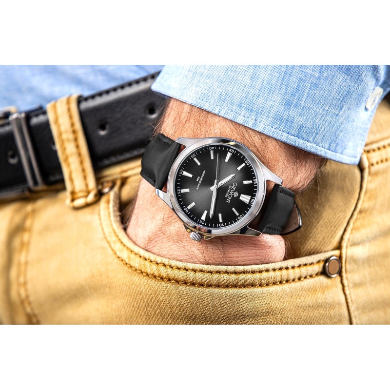 Zegarek Męski Giewont Elegance Sapphire Czarny GW5160-A2