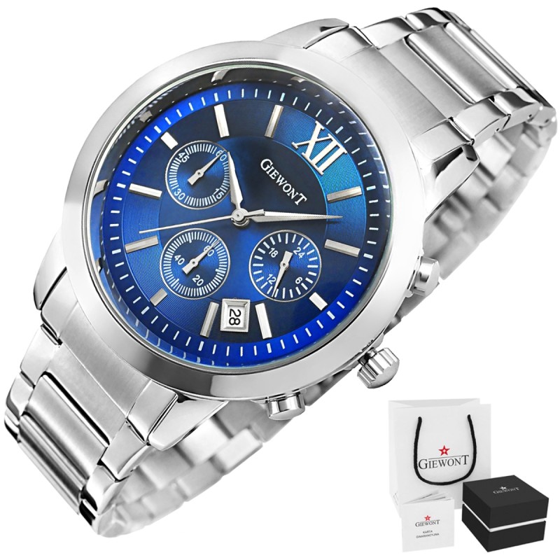 Zegarek Męski GIEWONT Apex Chrono GW6480-2 Chronograf Silver/Blue